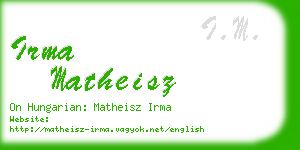 irma matheisz business card